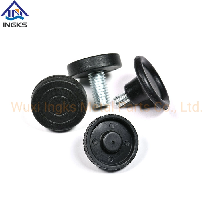 Wuxi Ingkx Supply Carbon Steel Adjustable Plastic Nylon Diamond Head Furniture Leveling Feet