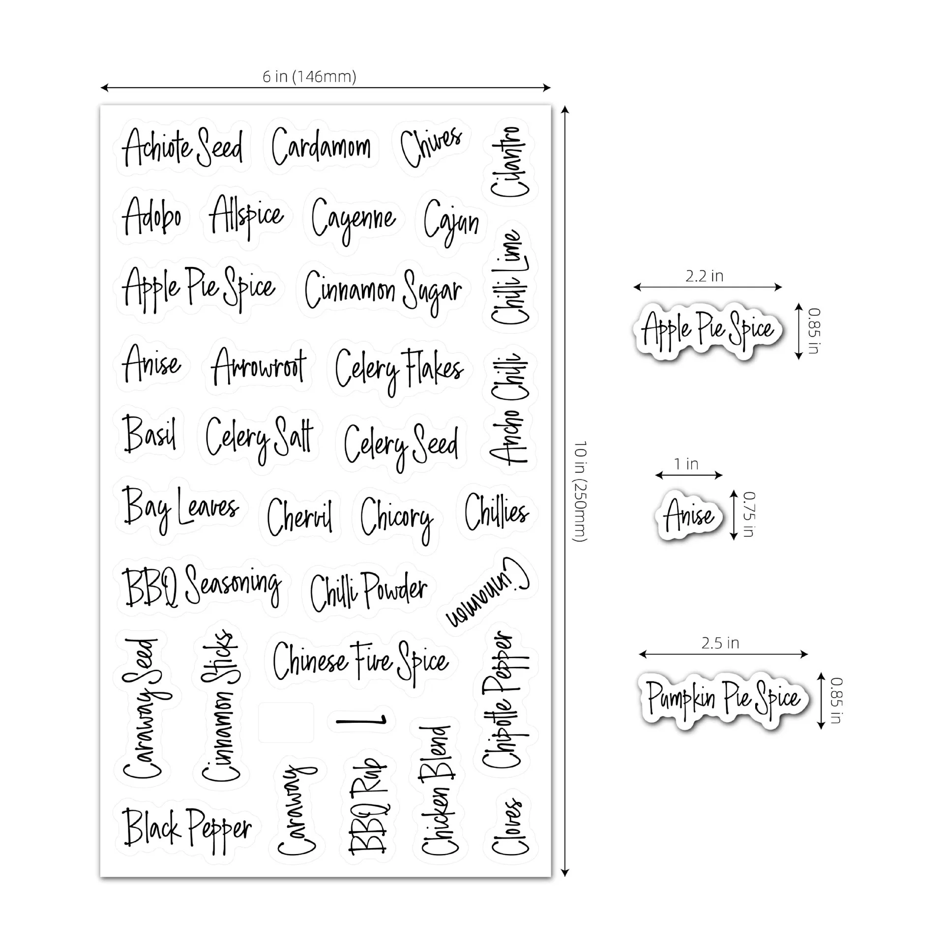 Amazon Cross-Border out of 276 Creative Transparent Waterproof Fragrance Label Black-and-White 2 Color Combination of Pantry Label Stickers