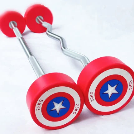 Fitness Weight Lifting PU Captain America Barbell