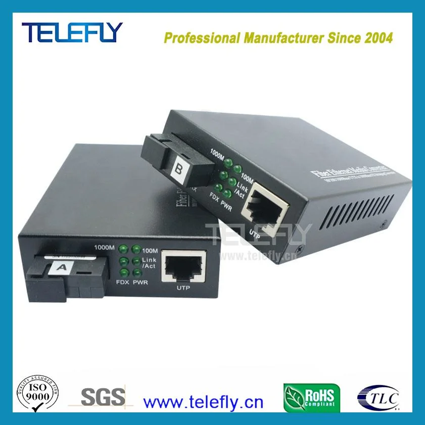 Factory Price Gigabit Sc Single Optical Fiber Media Converter for 20km