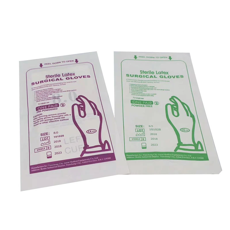 Fabricación Medica estéril látex Guantes quirúrgicos Malasia 100% látex natural