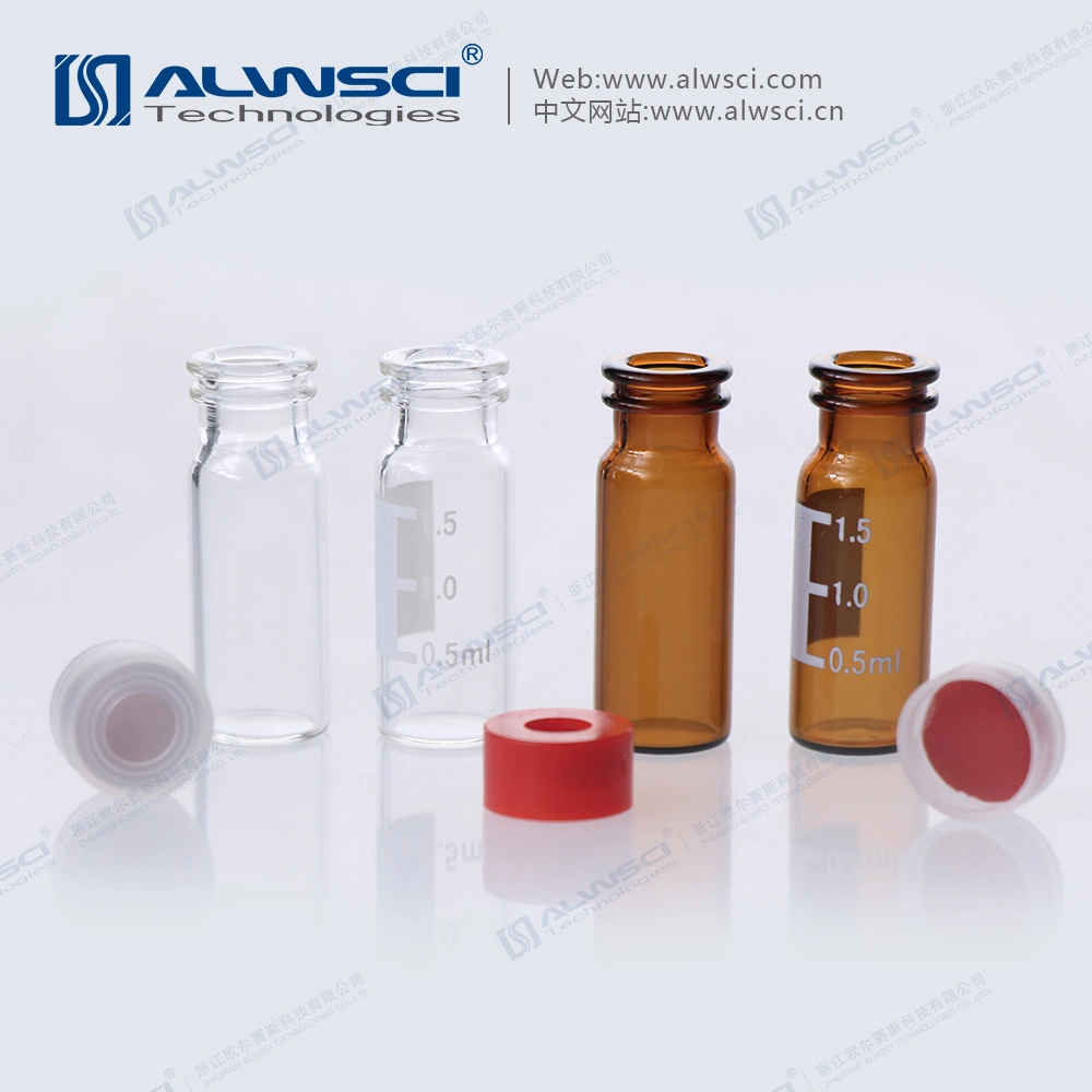 Alwsci HPLC Lab Use 11mm Snap 2ml Clear Vial with Integrated 0.2ml Glass Micro-Insert