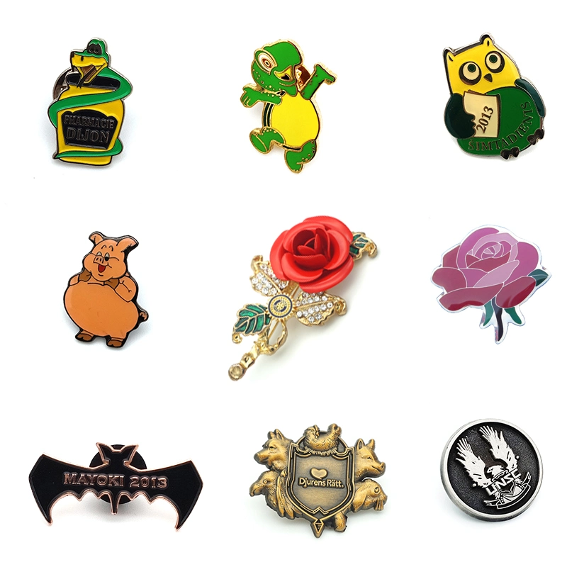 Custom Logo Flower/Animal Metal Lapel Pin Badge No MOQ