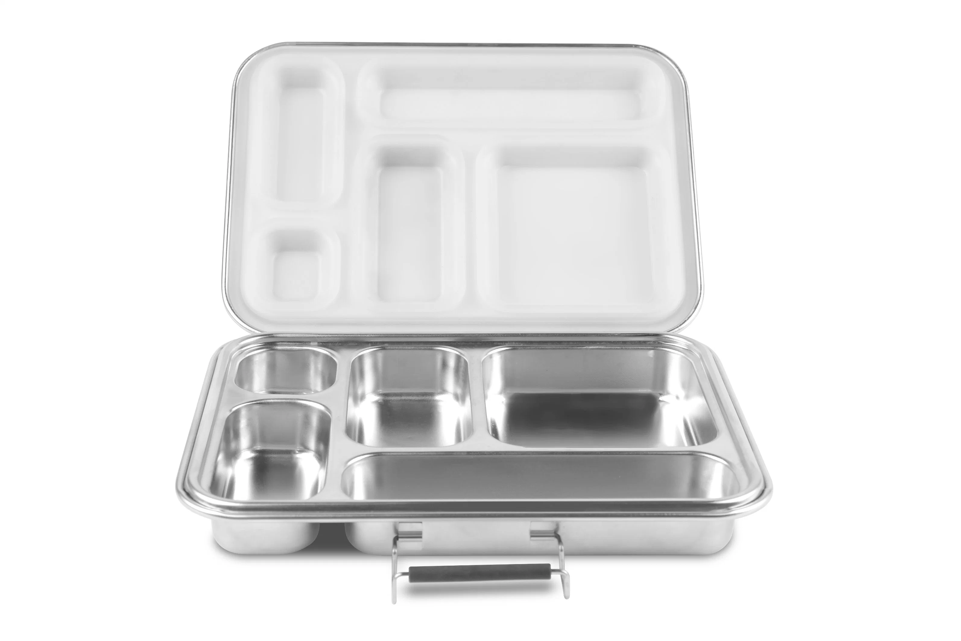 Oumego Food Storage Elastic 2 5 Compart Edelstahl Metall Tiffin Kinder Lunchbox Luftdichte Bento Box