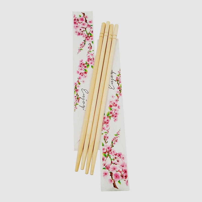 Custom Printed Bamboo Round Chopsticks in Paper Packing