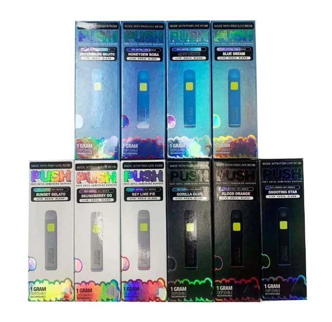 Wholesale/Supplier Push Live Resin Disposable/Chargeable Vape Pen 360mAh Rechargeable Battery 1.0 Ml Empty Push Vapes Cartridges Ceramic Coil 1.0 Gram Empty Carts with Packaging