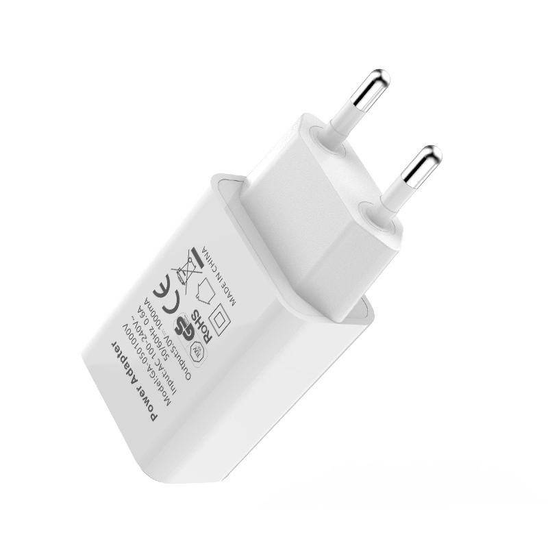 Factory Direct Wall USB Charger Adapter Mobile Phone 5V1a 2A Fast Charger for EU Market