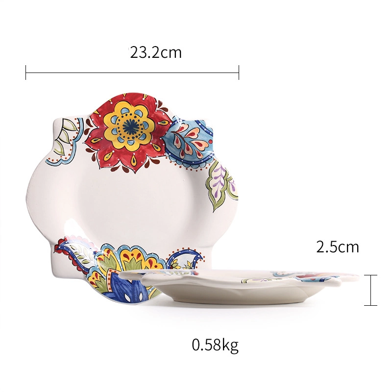 Creative Dish Tray Fish Dish Household Irregular Snack Dish Breakfast Dish Ceramic Western Tableware