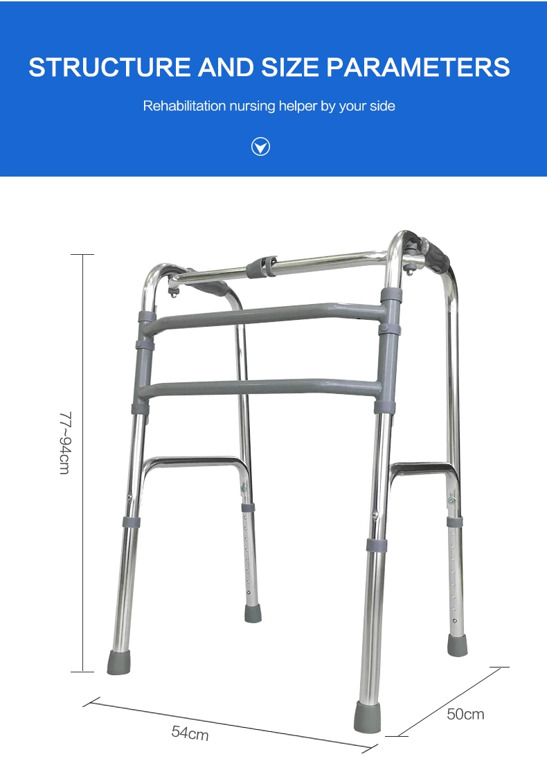 Bastidor de aluminio plegable ligero dispositivo médico ayudas para caminar con ruedas portátil Walker