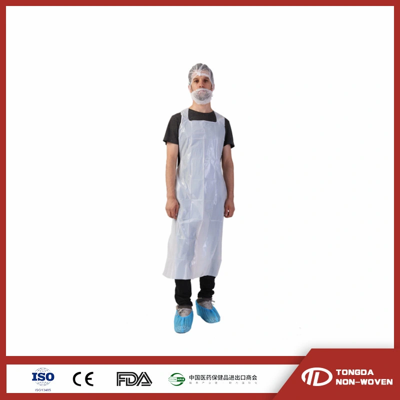 Spot Goods Kitchen Environmental Sleeveless Adults Disposable Waterproof Oilproof LDPE HDPE PE Plastic Apron