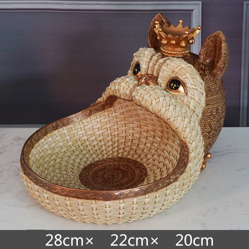 Decorative Storage Box with Rattan Look Animals Bulldog Monkey