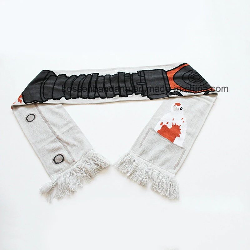 Factory OEM Customized Jacquard Acrylic Knit Football Team Bar Supporters Scarf