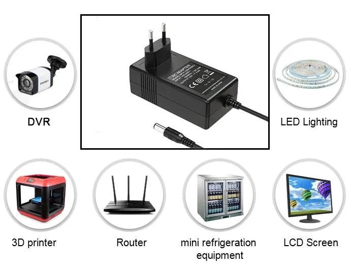 Compact 12V 2A Power Adapter for LED Drivers and Displays