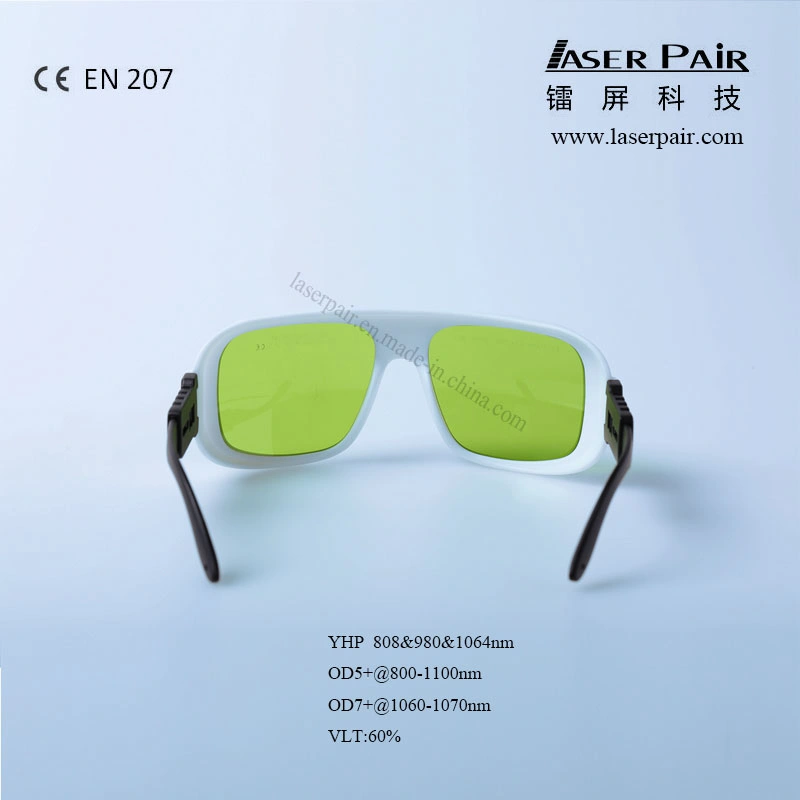 Lunettes de sécurité laser 808&amp;980&amp;1064nm, lunettes de sécurité laser avec le châssis 36, protéger : 800-1100nm Longueur d'onde, l'application : Lasers dentaires, les Diodes, ND : YAG