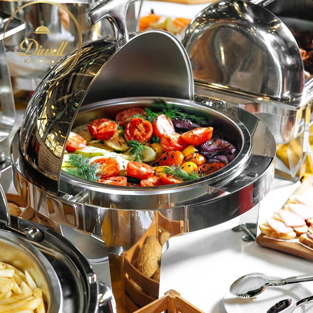 Buffet Food Warmer Restaurant Stainless Steel Round Rectangle Silver Chafing Dish