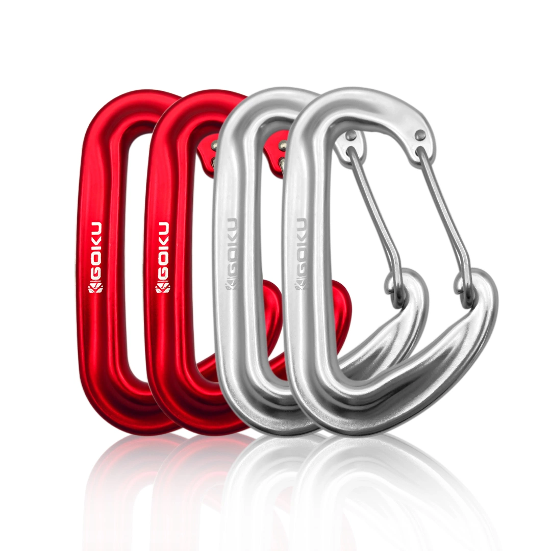 Outdoor Aluminum Wire Gate Carabiner Quick Link Custom Laser Engraved Logo D Shape Snap Karabiner Hooks