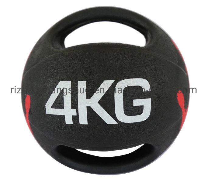 Home Gym Fitness Products New Style Double Handles Crossfit Rubber Two Color Double Grip Medicine Ball Weight Vgym Slam Ball