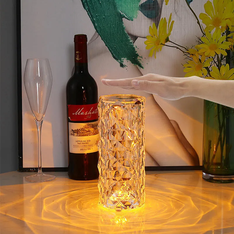 Home Dekoration Rose Crystal Touch Schreibtischleuchte mit Batterie-LED Tischleuchte