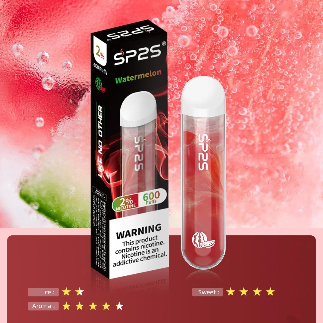 Sp2s не аккумулятор Ejuice Vape Хар-2ml 600 800 1200 Puffs катушки ячеистой сети оптовых одноразовые отшелушивающей подушечкой бар