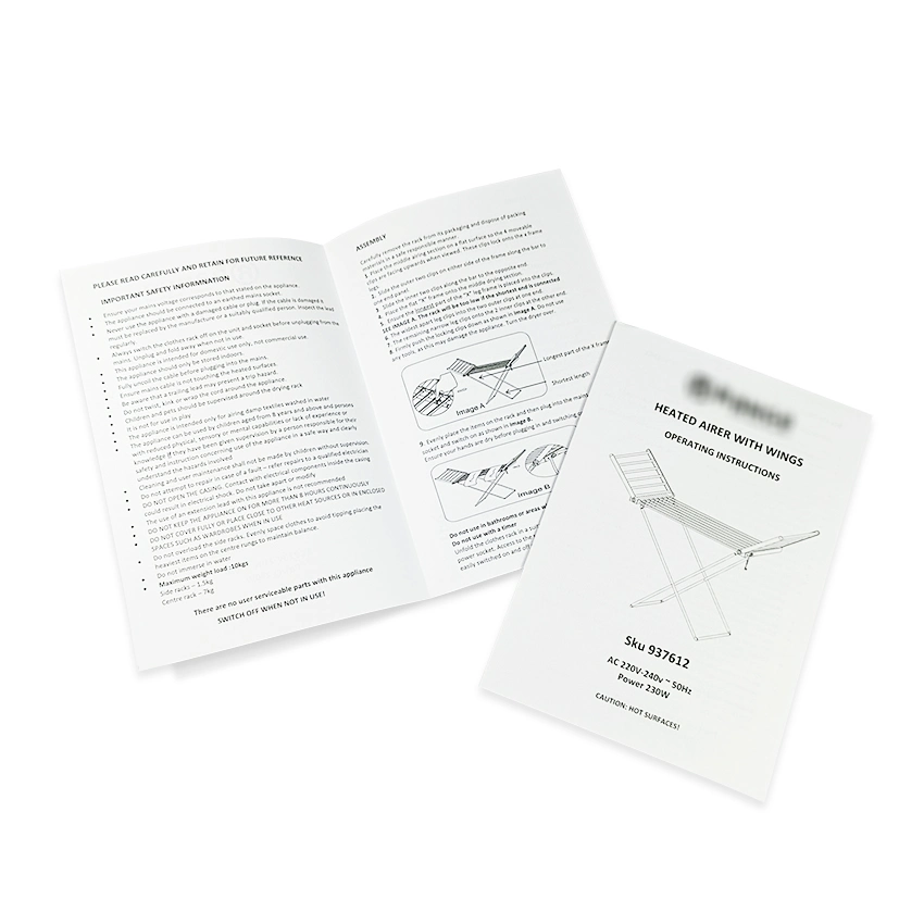 Custom High quality/High cost performance Black and White A5 Product Manual Leaflet Specification Manual