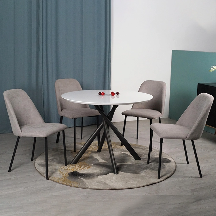 Hot Selling Living Room MDF Paint White Dining Cafe Round Dining Table Set Modern Tables