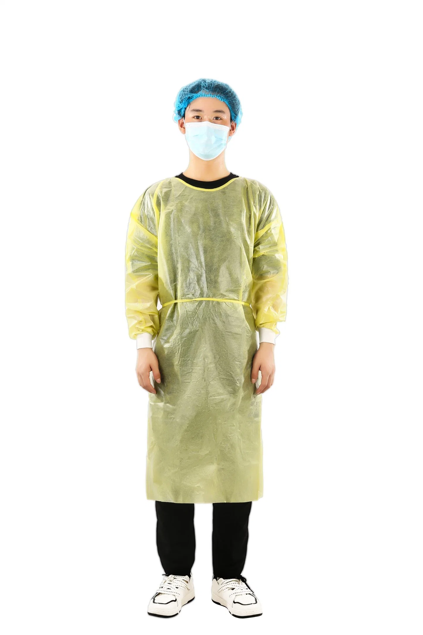 Factory Directly Supply Wholesale Waterproof Non-Woven PP Coated PE Isolation Gown