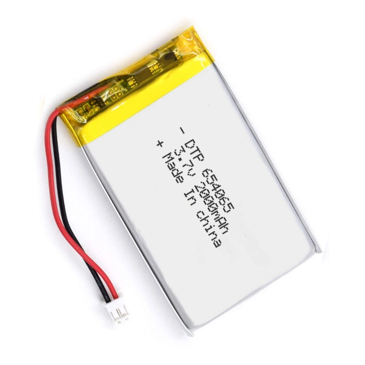 Factory Price Rechargeable Lipo Battery 3.7V Dtp 654065 Lithium Ion Battery 2000mAh Battery for Smart Watch