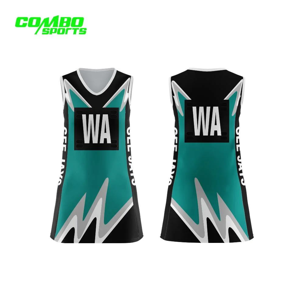 Customized Team Womens Blue Basketball Uniform/Netball Dress