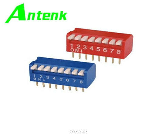 2.54mm Pitch 8 Position Piano Type DIP Switch