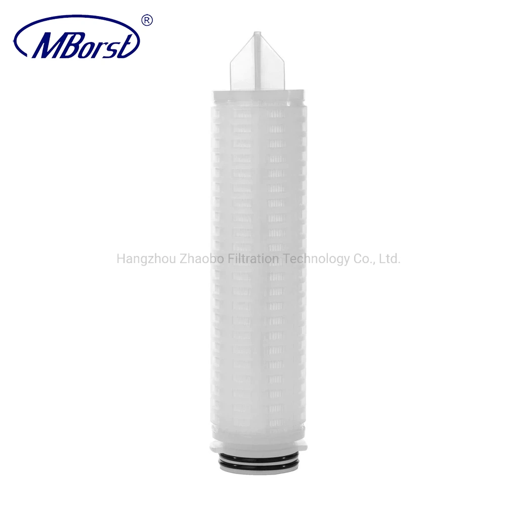 RoHS Approved Filter Cartridge Manufacturer Pleated N66 Filter Element for Mineral Water Liquor Filter Terminal Filtration of Dye Ink 10/20" 0.1/0.2 Micron