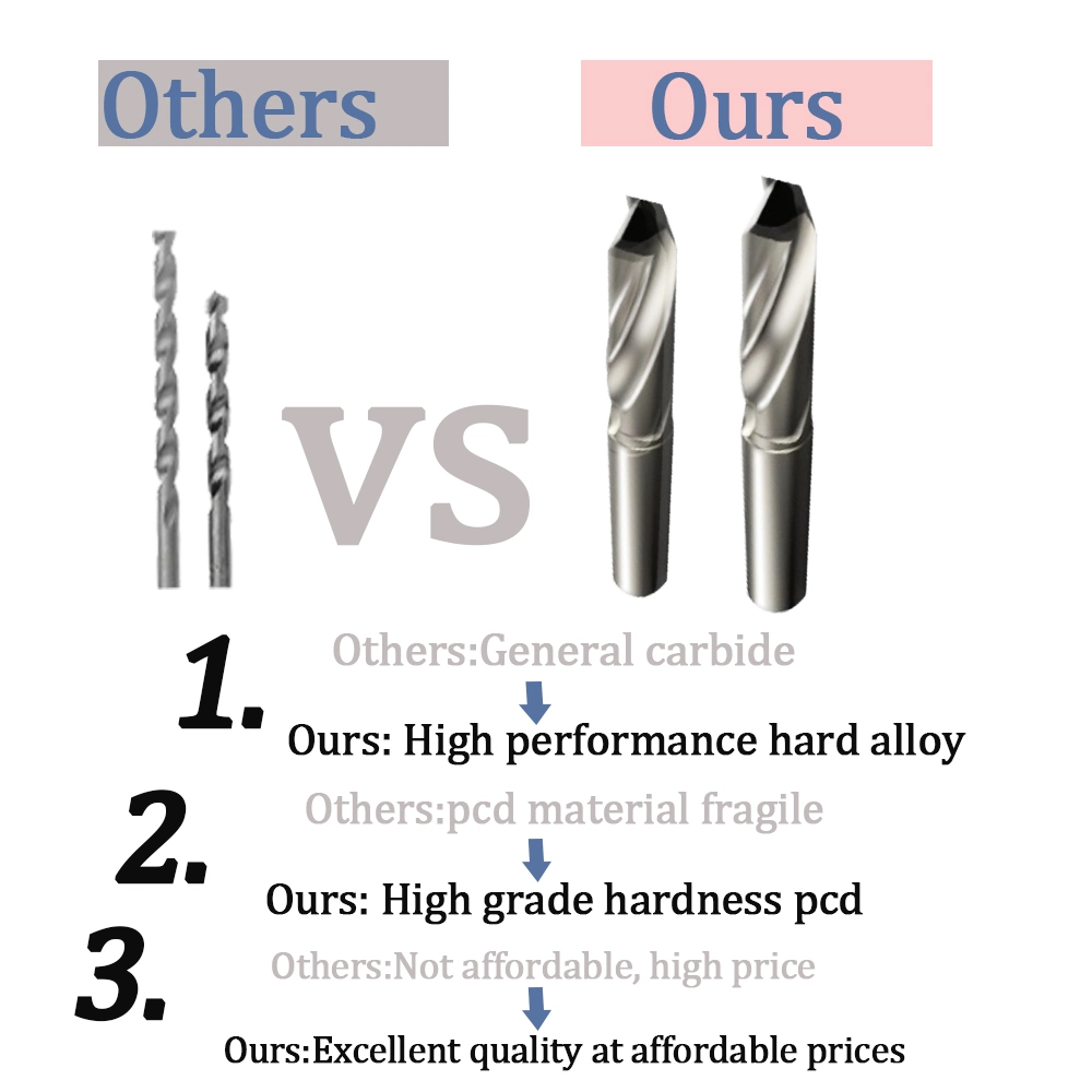 Ferramenta de corte de brocas internas externas CNC ponta de carboneto de tungsténio Brocas de ponta Twist PCD