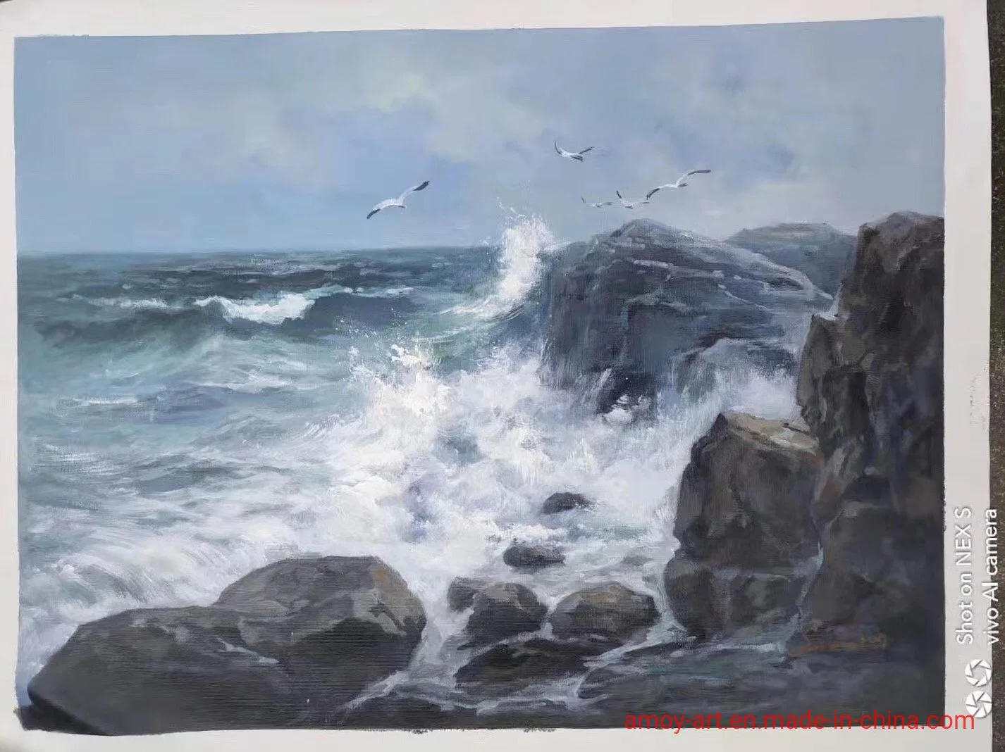 Handmade Reproduction Seascape Canvas Oil Paintings for Wall Decoration