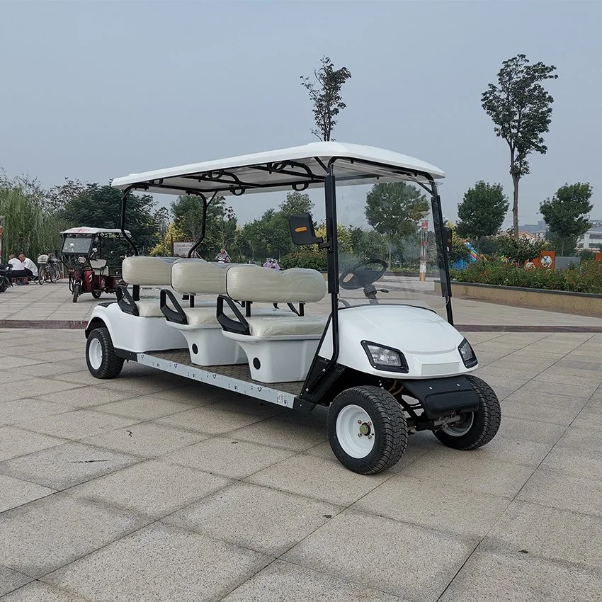 4 Sitzer 6 Sitzer Elektrischer Golfwagen Lithium Utility Vehicles Electric Club Car Sightseeing Bus Club Cart Elektro-Lithium-Batterie Golfwagen Jagdwagen