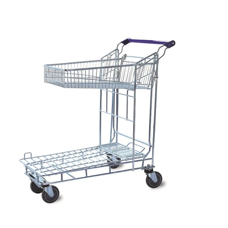 Doble capa de metal de alta calidad Large-Capacity carretilla Hand-Trolley galvanizado