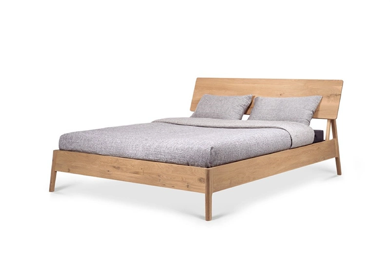 Home Use China Manufacturer Wholesale/Supplier High quality/High cost performance  Handcraft Natural Solid Oak Air Bed Wooden Bedroom Bed in Sized of Single Double King