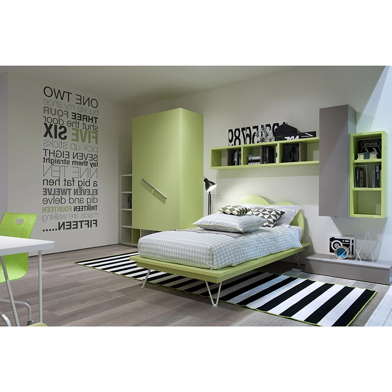 Vert modernes de style nordique Kids Chambre avec placard&amp;Bureau Kid's Bed