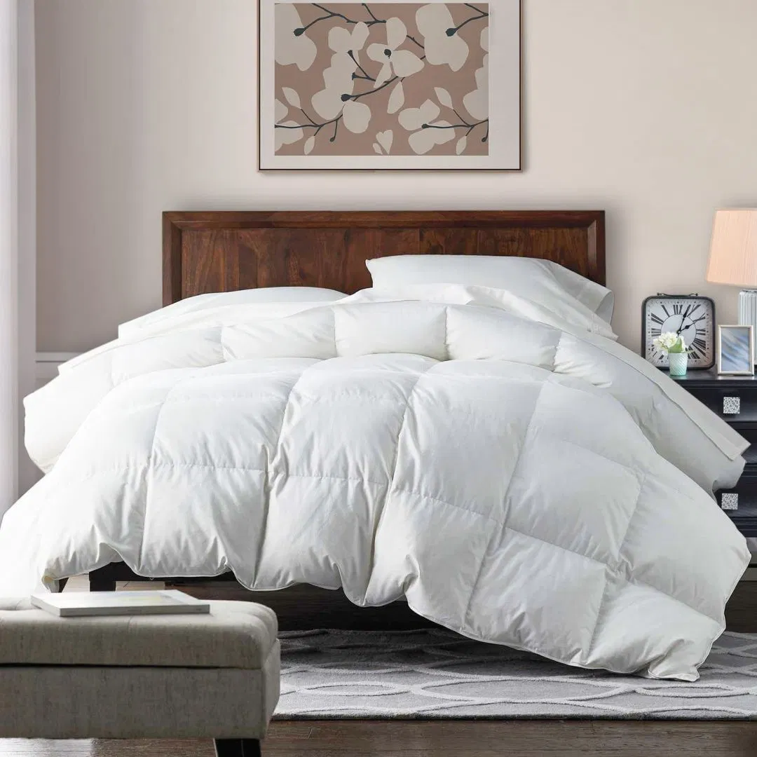100% algodón plumón edredón Pato Blanco plumón grueso caliente sencillo Y Double Winter Comforter