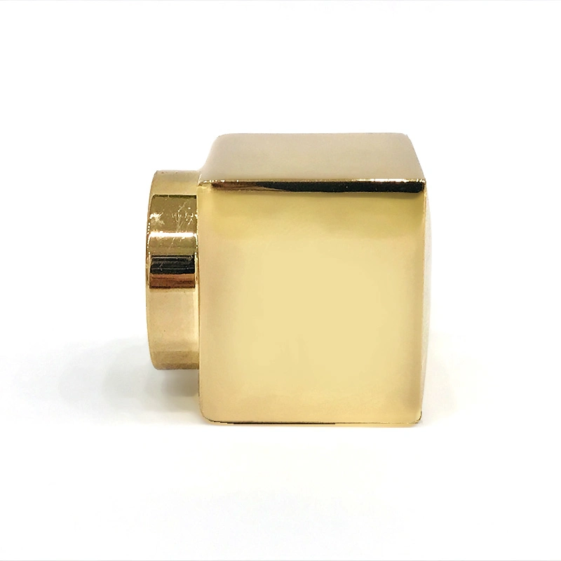 Classic Cube Shape Zamak Heavy Metal Glass Perfume Bottle Caps