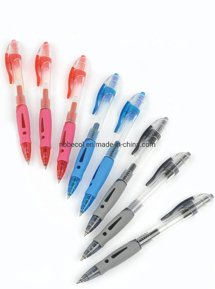 Retractable Gel Pen Office Supplies Plastic Gel Ink Pen (3colors)