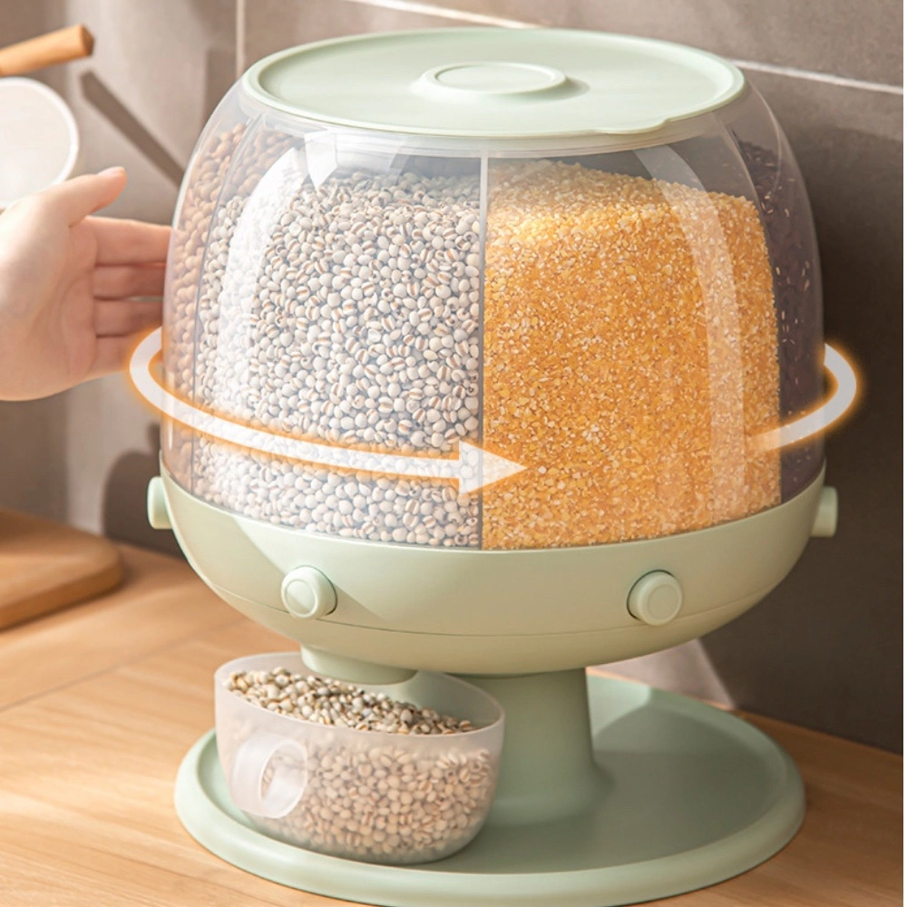 New Rotating Rice Bucket Household Sealing Bucket Five Grains and Miscellaneous Box