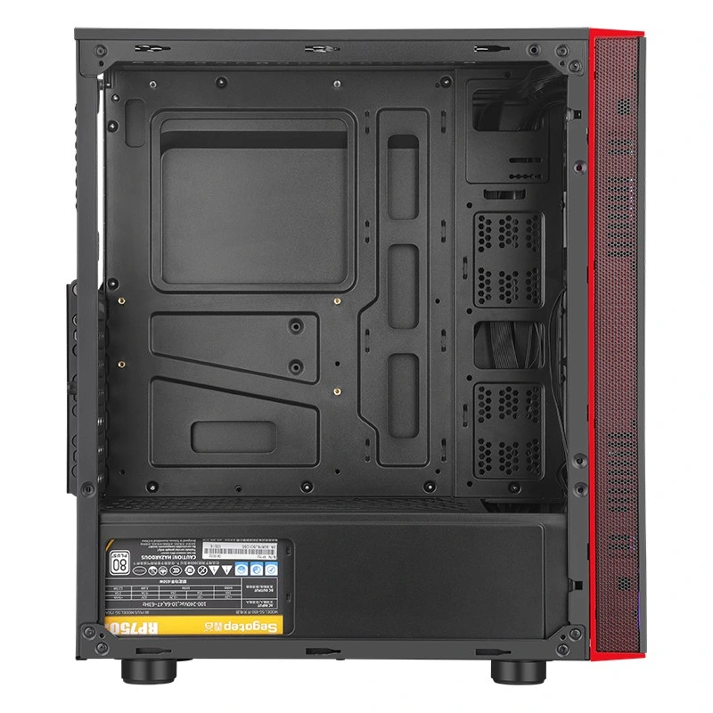 Les jeux RVB Segotep calculateur de BVA cas avec les acryliques de bord convexe du côté du carénage de 15mm Conception Cas de jeu PC