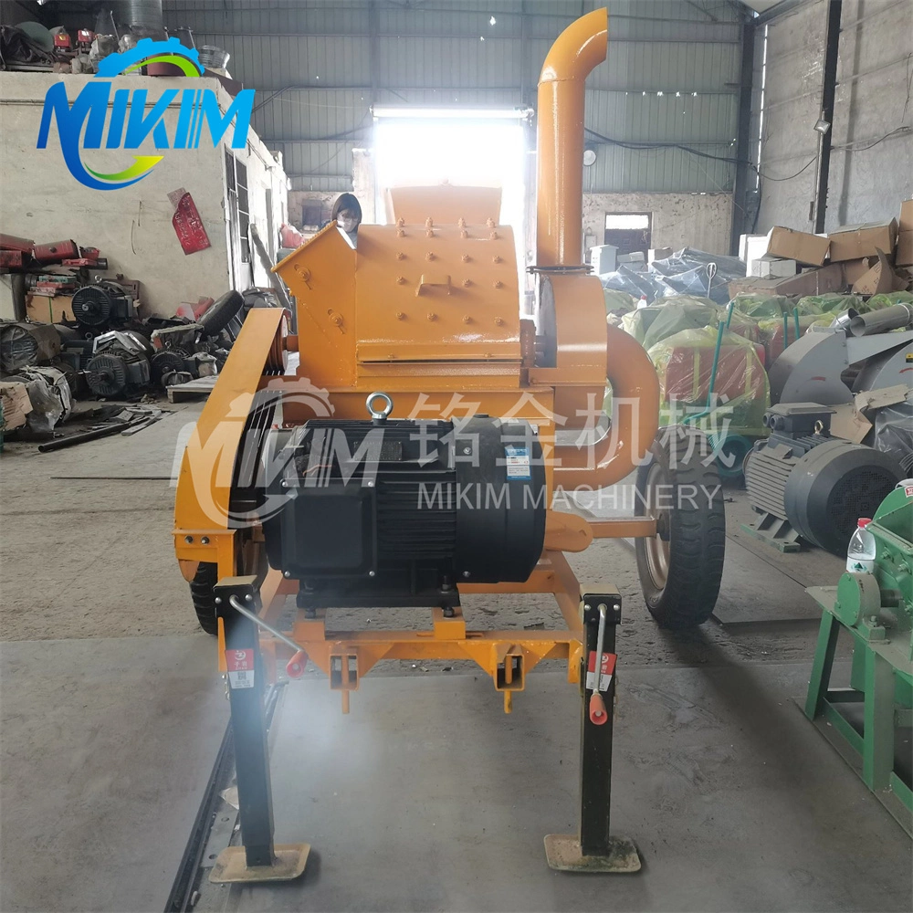 Wood Chipper Shredder Grinder Machine Tree Branch Hammer Mill Mobile Wood Crusher Industrial Wood Sawdust Machine