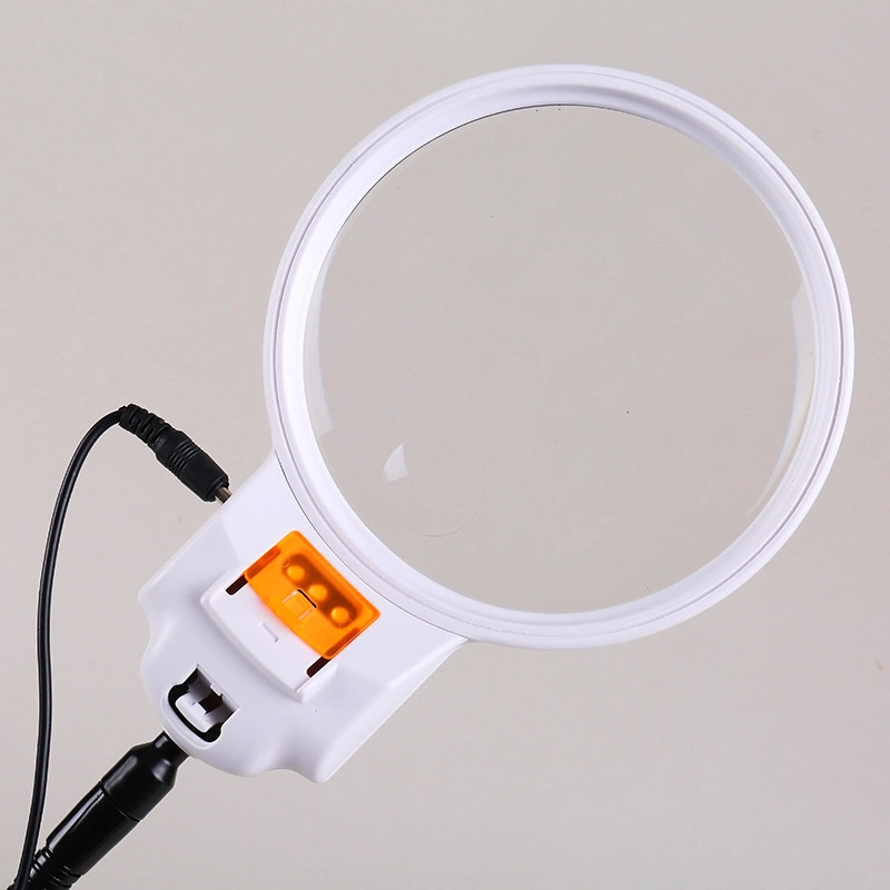 Big Lens Magnifier with LED Light Desktop Magnifying Glass with USB Cable