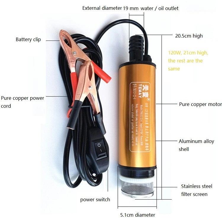 Submersible Pump Flower Watering DC Fuel Dispenser Electric 12V Low Flow Water