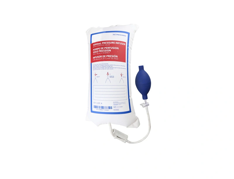 Disposable Medical 500cc Pressure Transfusion Infusion Blood Bag with Aneroid Gauge