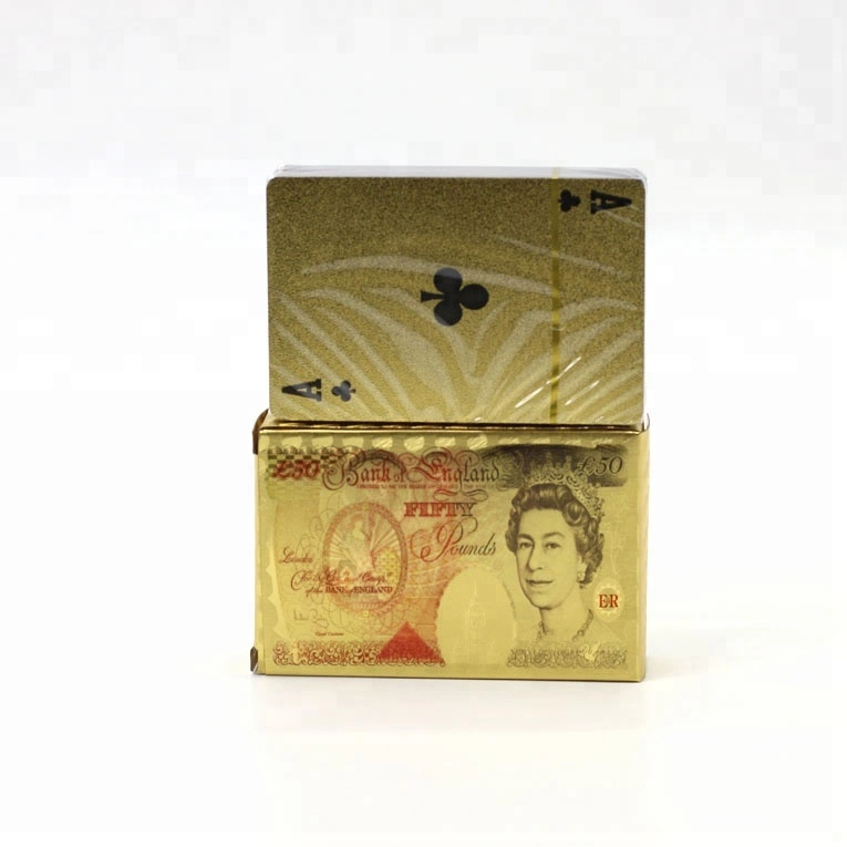 O Casino personalizado à prova de luxo Poker Ouro PVC carta de jogar