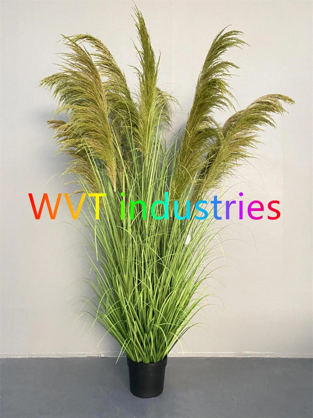Wvt Faux Flower Synthetic Tree Potted Plant Artificial Reed Bonsai for Wedding Decorative