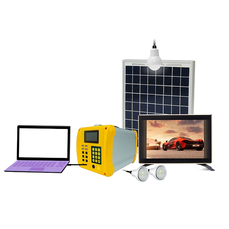 Pay as You Go Portable Solar Lighting Kits off Grid Solar PV Power Energy System Home Built-in Inverter Controller Battery with Radio/ MP3 Card Reader Speaker