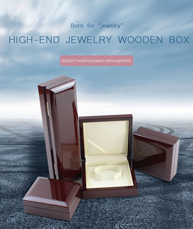 Wooden High-End Piano Lacquer Locket Bracelet Necklace Ring Direct Manufacture Packing Gift Jewelry Box