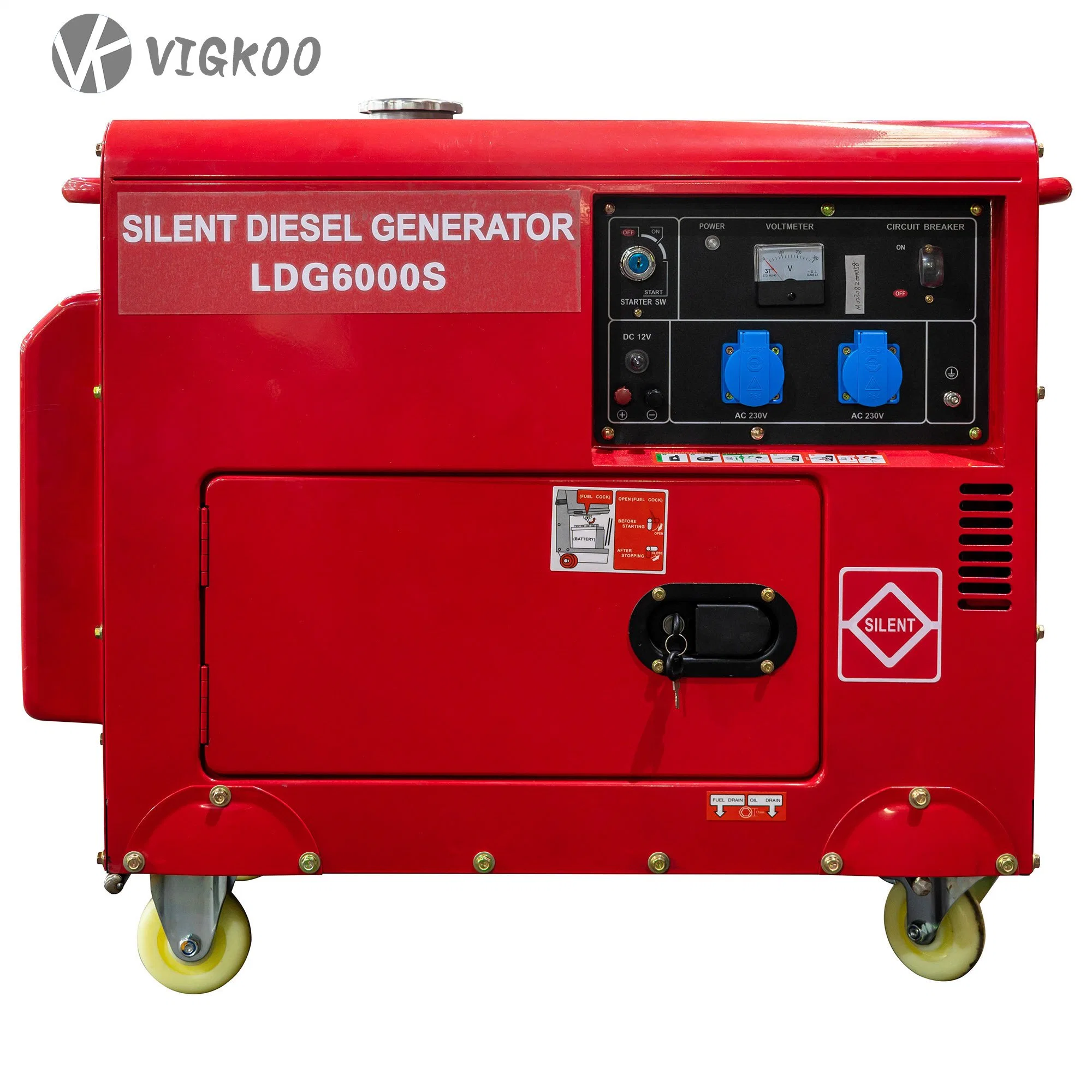 Gerador portátil de tejadilho pequeno insonorizado tipo Diesel de 60 Hz, 5 kw VG-Dg6000s